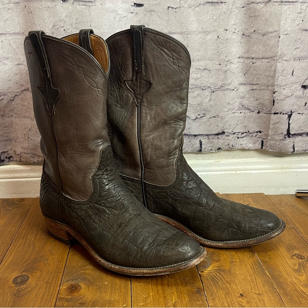 Rios of Mercedes dark brown exotic leather cowboy boots